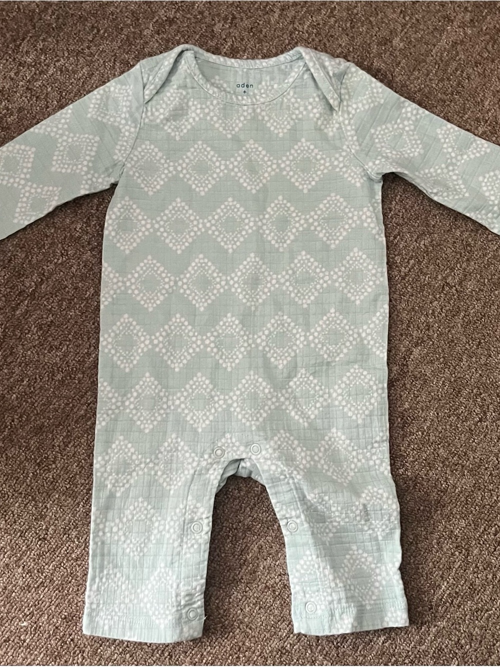aden + anais Mint Geometric-Print Baby Footie